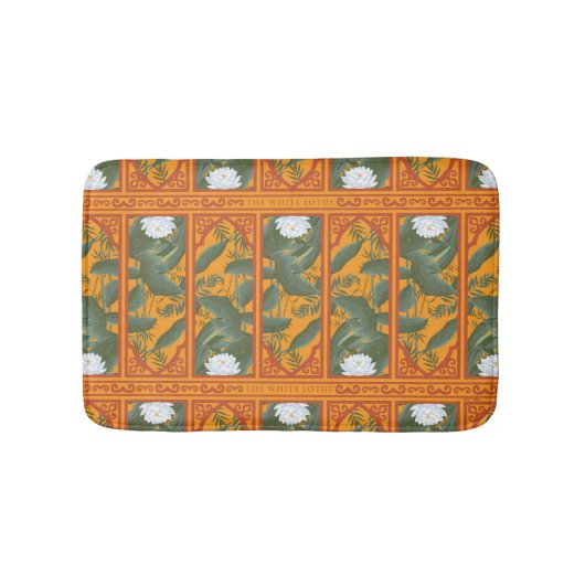 サンセットボタニカルパネルパターン – ザホワイトロータス バスマット (正面)