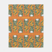 サンセットボタニカルパネルパターン – ザホワイトロータス フリースブランケット (正面)