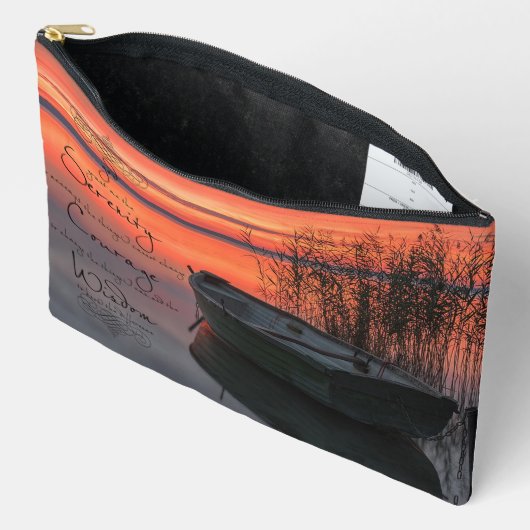 サンセットボートとセレニティ祈りの言葉 アクセサリーポーチ (見開き)