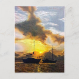 サンセットボート – 移動しても大丈夫のまわりに シーズンポストカード