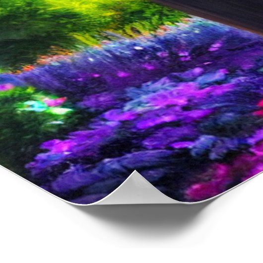 サンセットポスターで花壇を渡る ポスター (角)