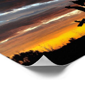 サンセットポスター付きカウボーイ祈りの言葉シルエット ポスター (角)