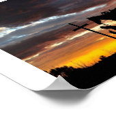 サンセットポスター付きカウボーイ祈りの言葉シルエット ポスター (角)