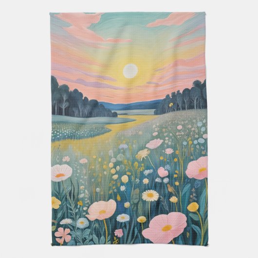 サンセットポピー キッチンタオル (縦)
