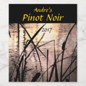 サンセットポンドワインラベルでカタイル ワインラベル (シングルラベル)