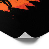 サンセットマウンテンバイク下り坂の地形サイクリスト ポスター (角)