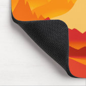 サンセットマウンテンピークスランドスケープイラストレーション マウスパッド (コーナー)