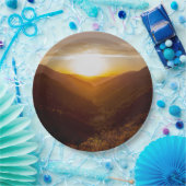 サンセットマウンテンフォト ペーパープレート (パーティー)