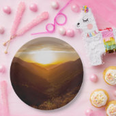 サンセットマウンテンフォト ペーパープレート (パーティー)