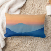サンセットマウンテン抽象芸術景観 ランバークッション (ブランケット)