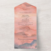 サンセットマウンテン ウォーターカラー ウェディング オールインワン招待状 (内側)