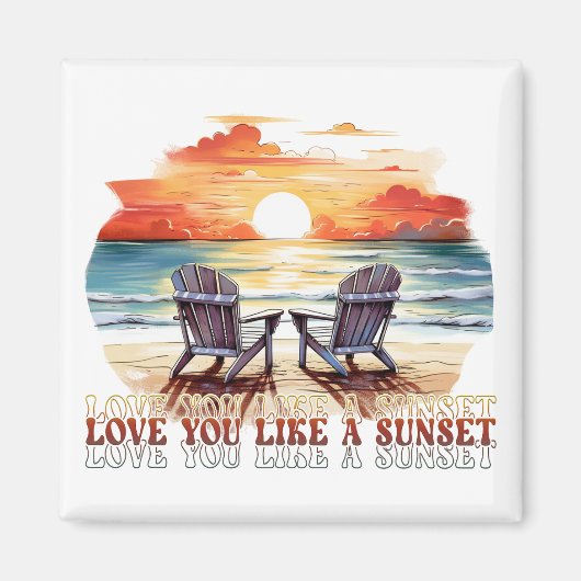 サンセットマグネットが好き マグネット (正面)