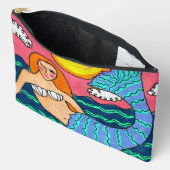 サンセットマーメイド抽象芸術アート アクセサリーポーチ (見開き)