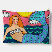 サンセットマーメイド抽象芸術アート アクセサリーポーチ (裏面)