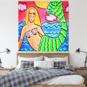 サンセットマーメイド抽象芸術絵画デジタル キャンバスプリント (インサイチュ (寝室))