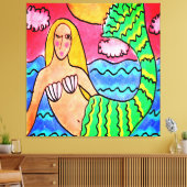 サンセットマーメイド抽象芸術絵画デジタル キャンバスプリント (インサイチュ (リビング))