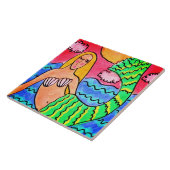 サンセットマーメイド抽象芸術絵画デジタル タイル (側面)