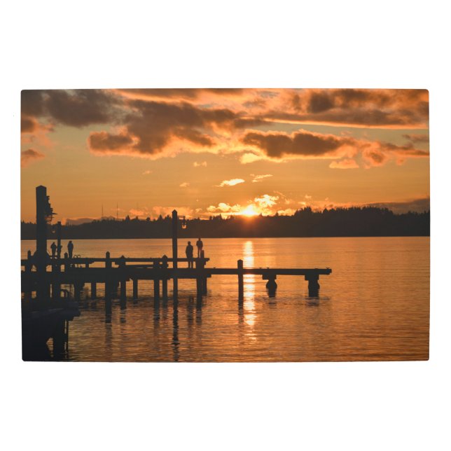 サンセットメタルアートをスタンドで見る メタルプリント (正面)