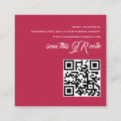 サンセットモダンビバマゼンタQR RSVP エンクロージャーカード (裏面)