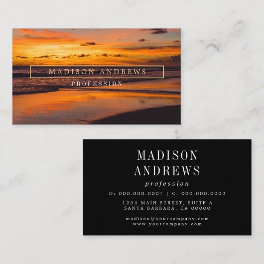 サンセットモダンビーチの背景 名刺 (正面/裏面)