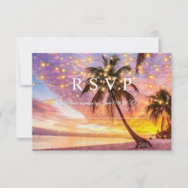 サンセットモダンビーチ&スターズサマー結婚ズ 出欠カード