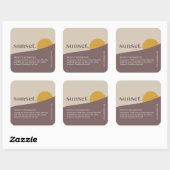 サンセットモダン製品ラベル スクエアシール (シート)