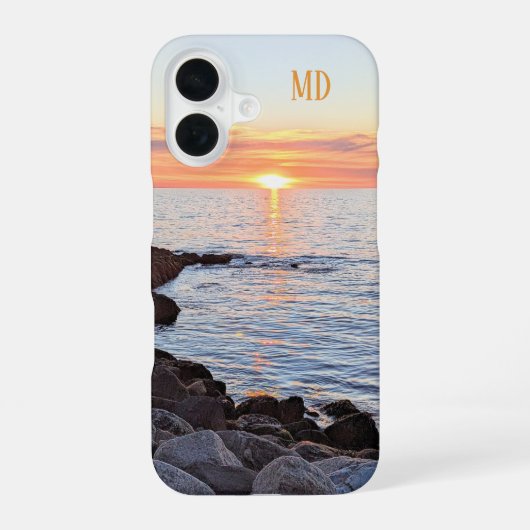 サンセットモノグラムの写真 iPhone 16ケース (裏面)