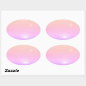 サンセットモノグラムモダンピンクパープルテンプレート 楕円形シール (シート)
