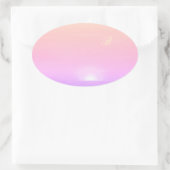 サンセットモノグラムモダンピンクパープルテンプレート 楕円形シール (バッグ)