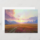 サンセットモンタナビッグスカイ絵を描サンセットの麓 シーズンカード (正面/裏面)