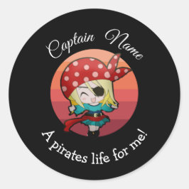 サンセットヤングガールパーティークラシック海賊ラウンドスティ ラウンドシール