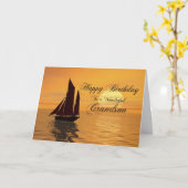 サンセットヨット誕生日カード カード (黄色い花)