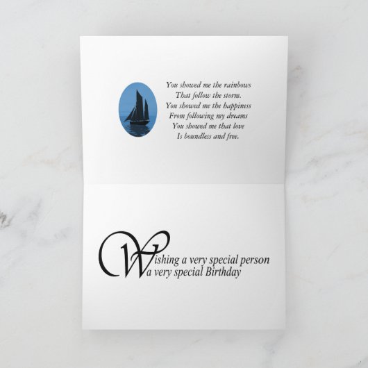 サンセットヨット70thバースデーカード カード (内部)