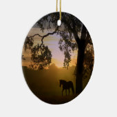 サンセットライトで美しい馬/オークツリーオーナメント セラミックオーナメント (右)