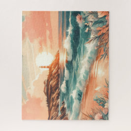 サンセットライトハウス海ビーチボホフローラ ジグソーパズル