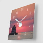 サンセットライトハウス スクエア壁時計 (傾斜)