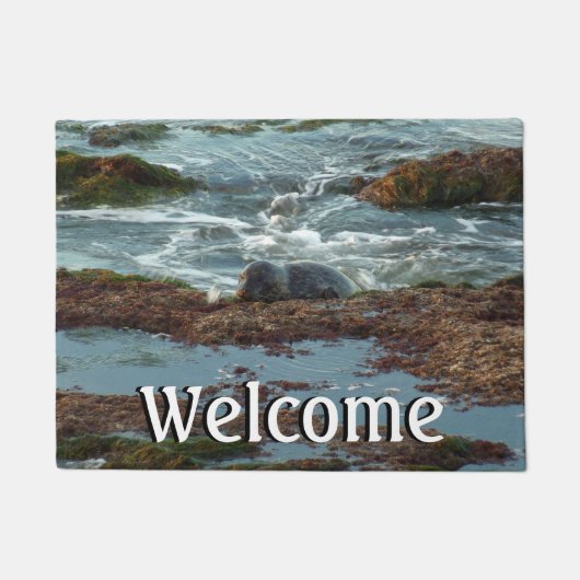 サンセットライトハーバーシールIアットサンディエゴ ドアマット (正面)