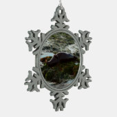 サンセットライトハーバーシールIIアットサンディエゴ スノーフレークピューターオーナメント (左)