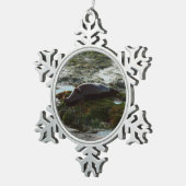 サンセットライトハーバーシールIIアットサンディエゴ スノーフレークピューターオーナメント (右)