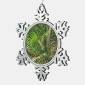 サンセットライトパームフロントトロピカル スノーフレークピューターオーナメント (右)