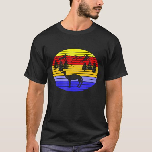 サンセットラクダ動物 Tシャツ (正面)