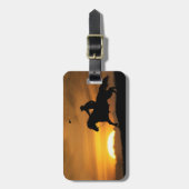 サンセットラゲージタグにローンライディングカウボーイ ラゲッジタグ (正面縦)