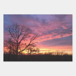 サンセットラッピング紙フラットシートセット3 ラッピングペーパーシート