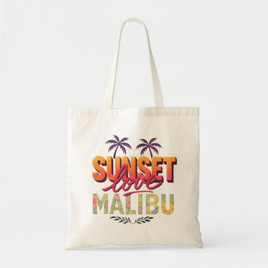 サンセットラブ – Malibu Californiaトートバッグ | レトロB トートバッグ (正面)