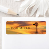 サンセットラベルの風車シルエット ラベル (インサイチュ)