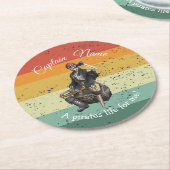 サンセットラムスケルトンパイレーツパーティー ラウンドペーパーコースター (アングル)