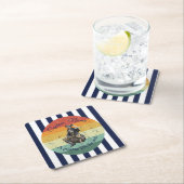サンセットラムスケルトンパーティー海賊 スクエアペーパーコースター (インサイチュ)