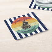 サンセットラムスケルトンパーティー海賊 スクエアペーパーコースター (アングル)