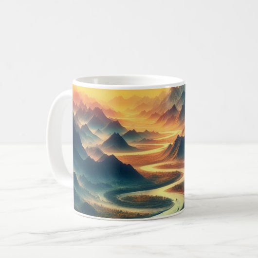 サンセットランドスケープバレーマグ コーヒーマグカップ (正面左)