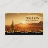 サンセットランドスケープ砂漠の名刺 名刺 (正面)
